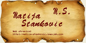 Matija Stanković vizit kartica